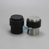 Dull Black Surface Finish Stainless Steel Door Stop Flat Top Floor Mounted Door Stopper with Buffer