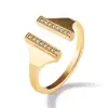 Exquisite cute diamond sisters girlfriends jewelry copper plated 18K gold ladies ring