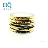 Nature white big size round shape agate slice plated gold