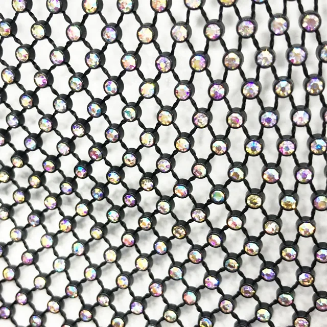 S070 Wholesale Plastic Trimming For Clothing Crystal Mesh Fabric ...