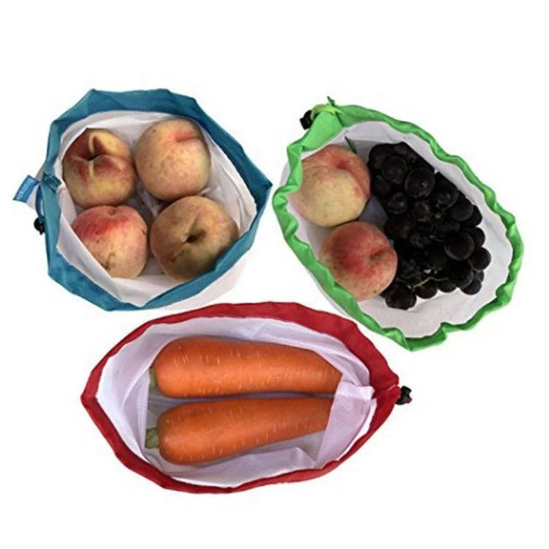 12pcs/set Fruit and Vegetable Reusable Eco Friendly Mesh Produce Bags