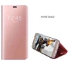 Plating Mirror Phone Cases For Huawei nova 5i Case View Smart Flip Leather Cover Stand Phone Case