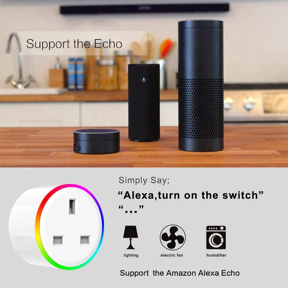 UK Tuya Mini Wireless Wifi Smart Plug Wifi Smart Plug Socket Work With Amazon Alexa Google Home and IFTTT