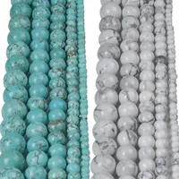 

4mm,6mm,8mm,10mm,12mm,Round Loose Green White Natural Stone Turquoise Beads for DIY Necklaces and Bracelets Jewelry Making