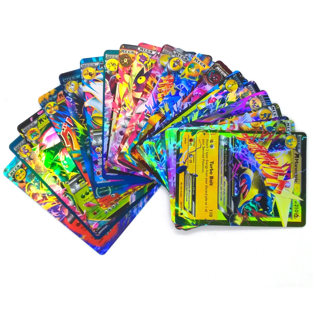 

Wholesale Pokemon Trading Cards Pokemon TCG 100 Card Lot 20GX + 20 mega + 59 EX + 1Energy