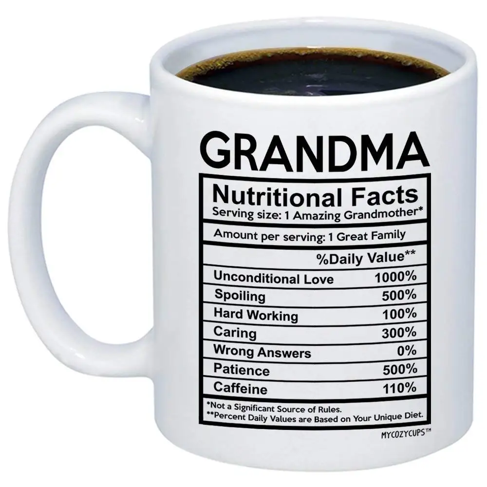Buy MyCozyCups Mothers Day Gifts Mom Nutritional Facts Coffee Mug 
