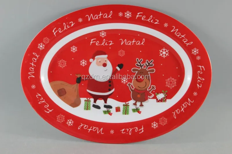 12inch Christmas Melamine Oval Plate,X'mas Dishes