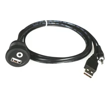 1 м USB + 3,5 мм AUX тире заподлицо кабель-удлинитель мужчин и женщин панели приборов для автомобиля мотоцикла лодка