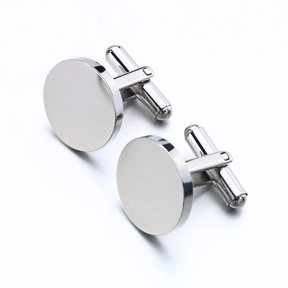 

OB Men's Jewelry-Fast Delivery High Polish Copper Cufflinks Round Or Square Shaped Blank Cufflinks With Free Shipping, Silver