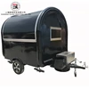 Two service windows / black trailer / mobile food truck / production of ice cream and hot dogs