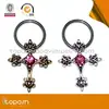 Steel CZ Nipple Dangle Captive Hoops