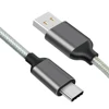 56K resistor nylon braid usb type c to 2.0 A cable