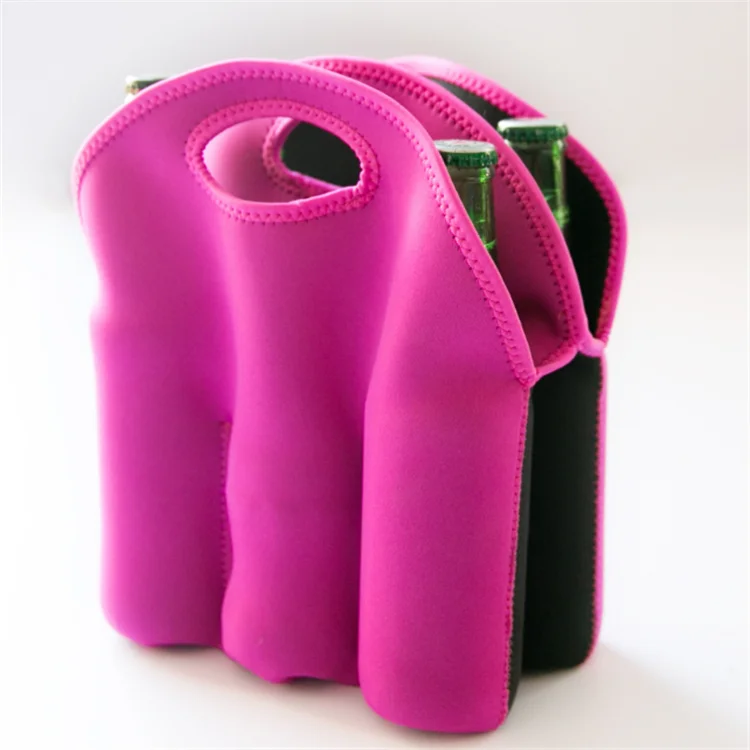 Heavy Duty Custom Design 6 Bottle Wine Carrier Bag 6 Pack Beer Holder