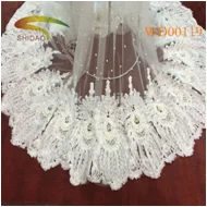 Guangzhou embroidery new design brocade lace fabric for wedding dress 