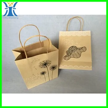 Yiwu Fashion Design Brown Gift Package Custom Made Decoration Un Kraft Paper Bag
