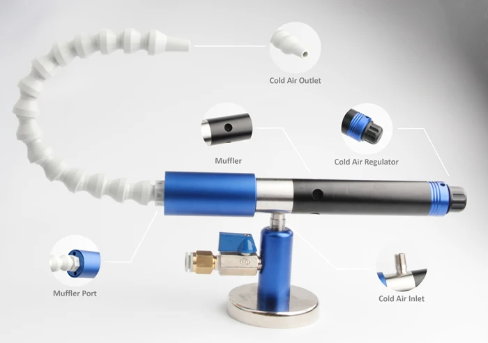 Portable Vortex Tube Cold Air Gun - Precise Spot Cooling