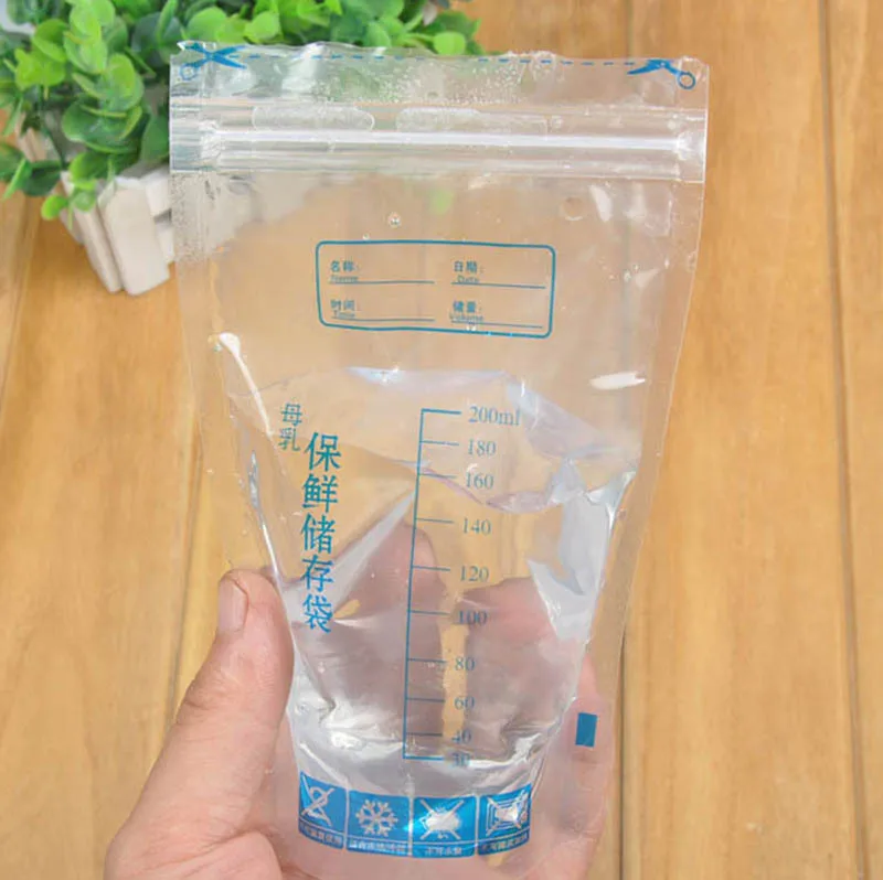 10 pcs Lot 200ML Breast Milk Storage Bag Infant Baby Food Fresh Preservation Keeping Storage Bags