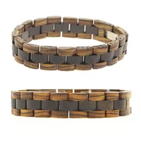 

5 Color Wood Link Your Logo Personalized Segmented Natural Real Ebony Chinese Good Wood Bracelet