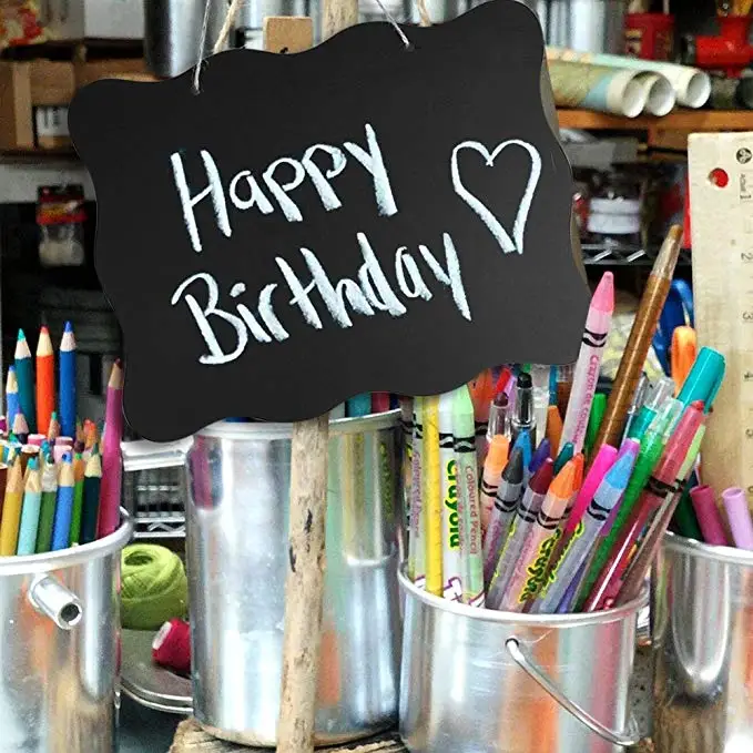 
Black Style Decorative Rectangle Erasable Mini Hanging Double Sides Wooden Chalkboard 