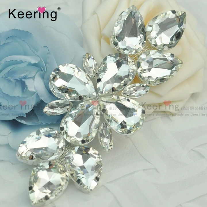 

Wholesale Hot-sale Big Rhinestone Crystal Applique Patch WRE-292, Sliver