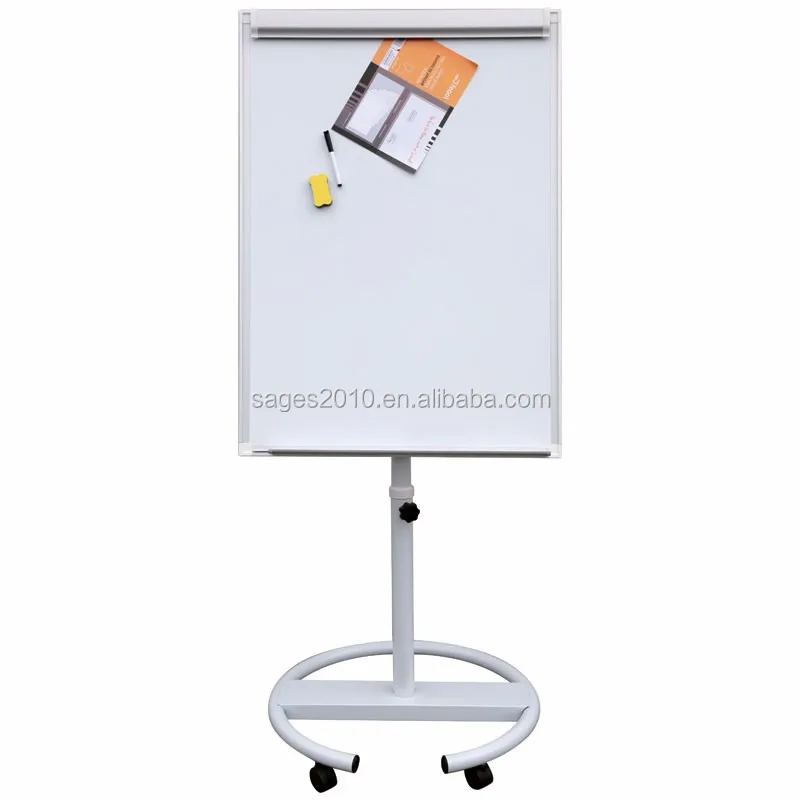 Office Movable Whiteboard Square Type Easel Flip Chart White