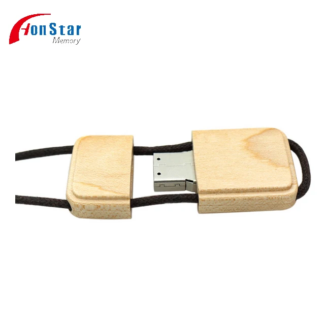 OEM 2gb 4gb 8gb 16gb Wood Bamboo Lanyard Usb 2.0 3.0 Rectangle Flash Drive With Necklace - ANKUX.COM