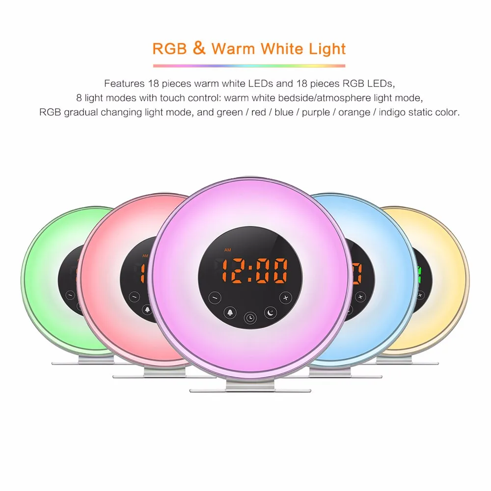 Digital Alarm Clock Wake Up Fm Radio Electronic Alarm Clocks Touch ...