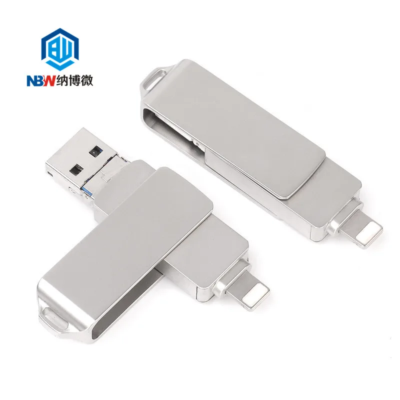 High Speed 32GB 64GB 128GB otg pendrive 3 IN 1 otg USB 3.0 flash drive for Iphone iPhone 8 8 Plus Iphone X android and PC
