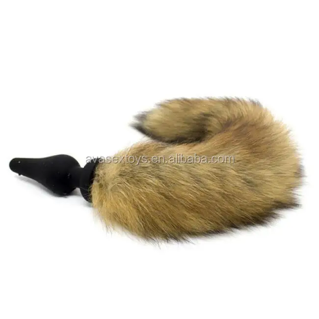 Strong Vibration Silicone Butt Plug Foxtail Butt Plug For Ana