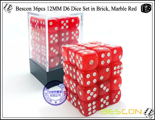 12mm NEW Dice Cube Set of 36 D6 Toxic Black-Pink 