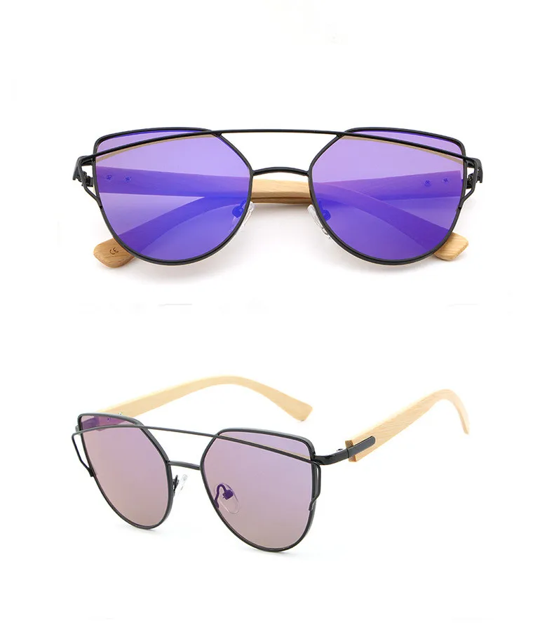 

men women unisex rose gold lens new model bamboo wooden UV400 sunglasses