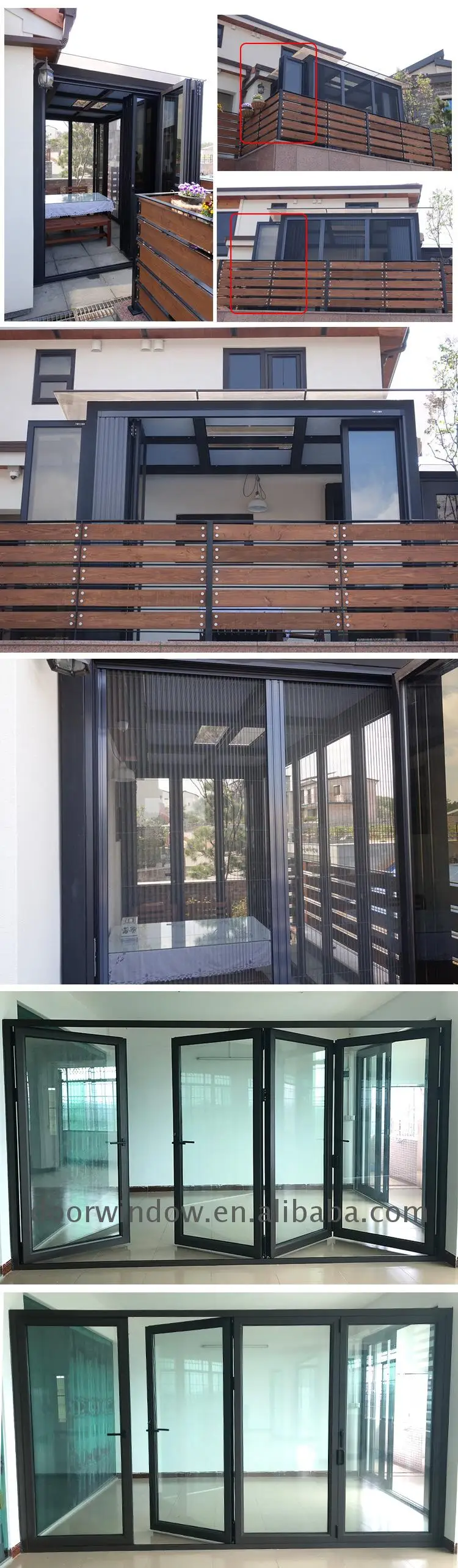 Folding partition wall glass windows and doors