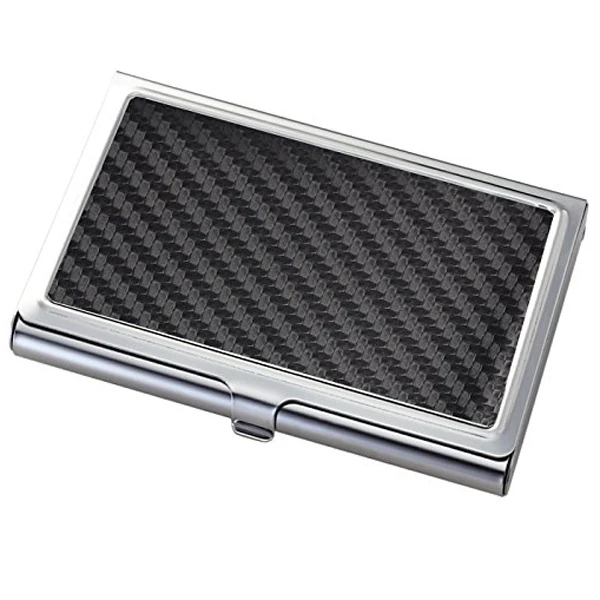 

custom New Stainless steel with carbon fiber name card boxes carbon fiber card case