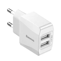 

Baseus Mini Universal Dual EU Plug USB Wall Charger For iPhone X 8 7