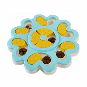 Image of Flower Shaped Food Leak Scratch Pet Feeder Smart Food Storage Dog Cat Toys Slow Food Feeder Bowl Interactive Pet Toys