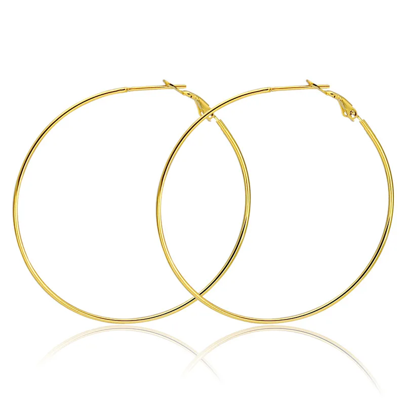 

Latest Design Statement Fashion Stainless Steel Big Round Circle Earring Hollow Circle Hoop Earring For Women