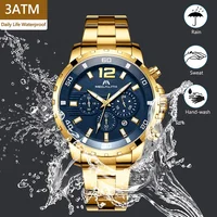 

MEGALITH Luxury/CasualWholesale/Custom logo Stainless Steel Band Luminous Chronograph Mens Black Wrist watch Relogio Masculino