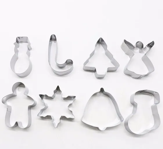 Cake&amp;sweet Set Of 8 Pcs Stainless Steel Christmas Cookie Cutter Set