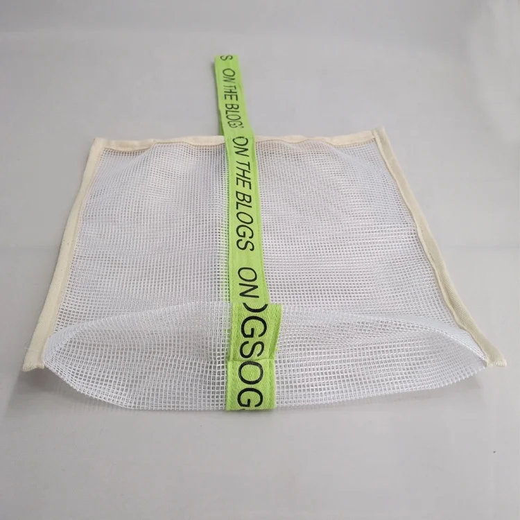 OEM & ODM Customized Small Travel Summer Swimming Diving Surf Fitness White Nylon Fish Net Bag Mesh Beach Tote Bag With Logo On