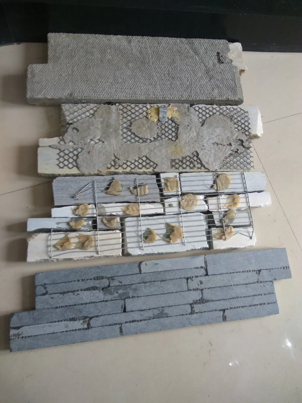 decorative Gray Limestone Cultured Wall Stone Panel with cement or iron mesh back CZ-N101