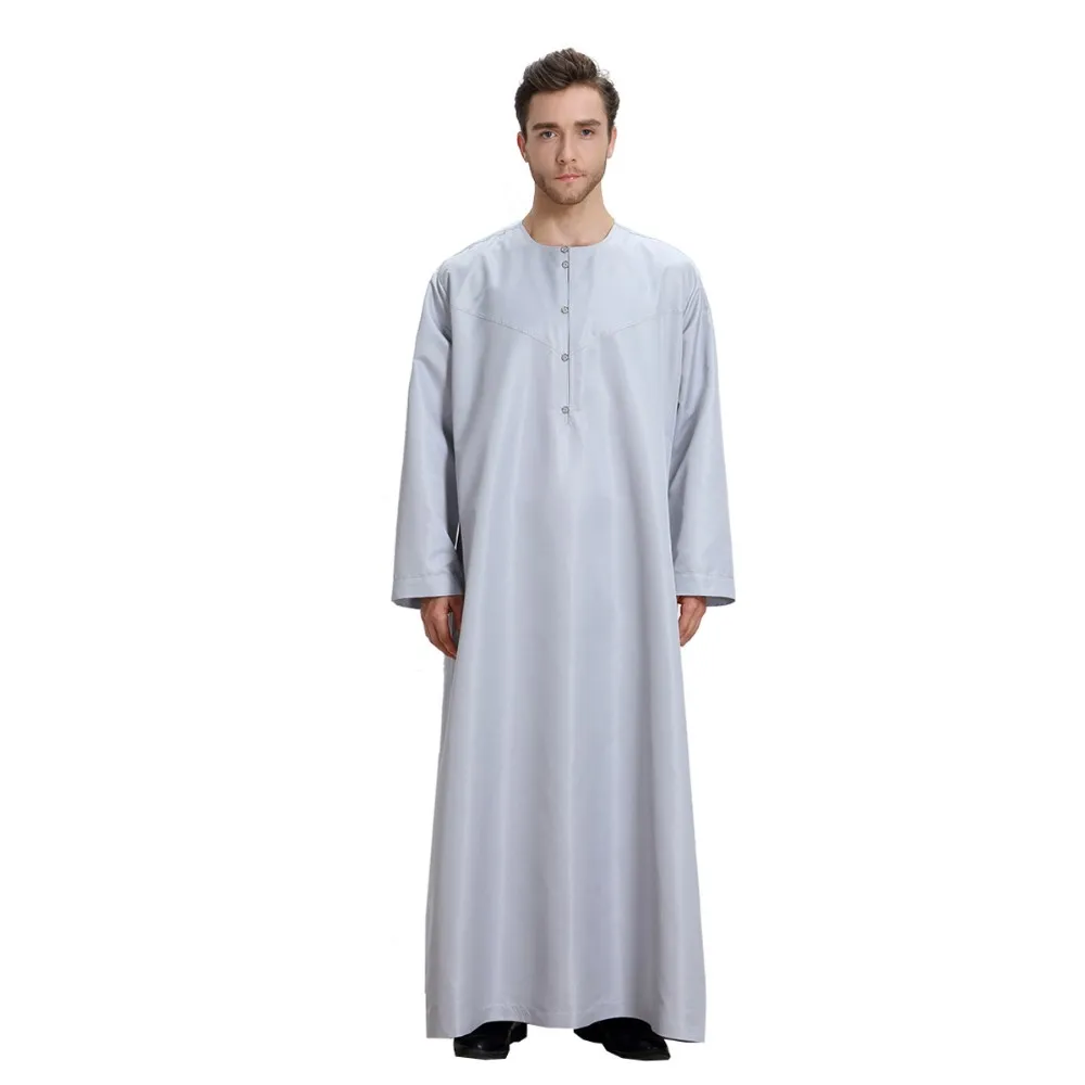 808 # 全长中东伊斯兰穆斯林服装穆斯林按钮 jubah 迪拜阿拉伯 kaftan