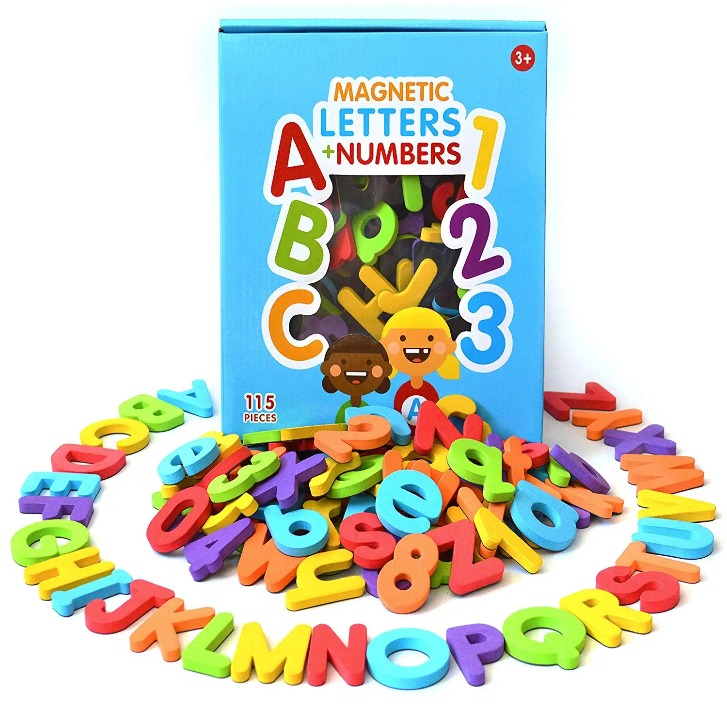 Letras números magnéticos ABC 123 espuma colorida alfabeto imán 115 piezas 