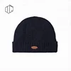 Custom Embroidered Knitted Leather Beanie Hats