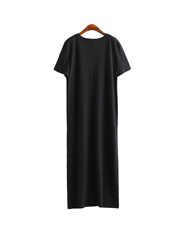 

Hot Sale Long Women T-shirt Dress Plus Size, Black