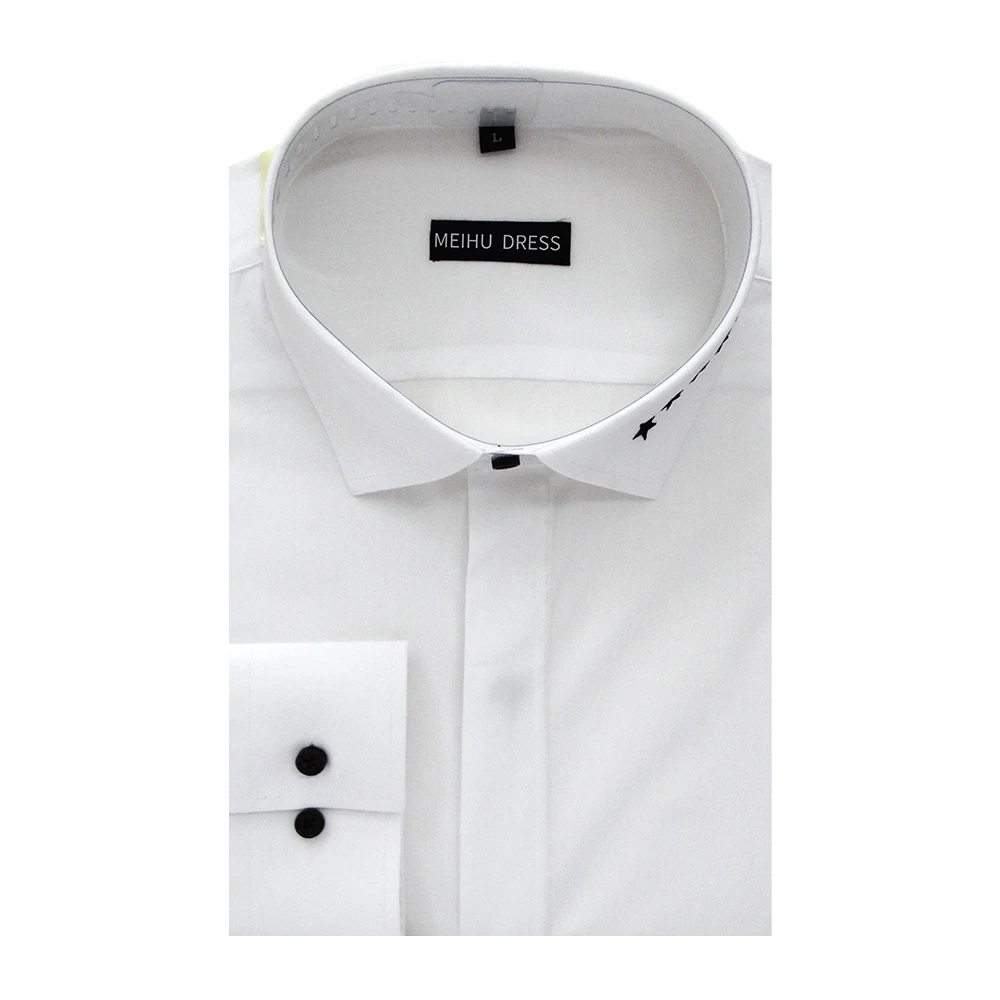 

customized logo white men shirt