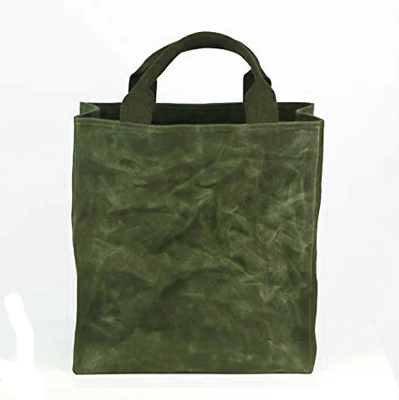 

Custom plain wholesale thick waxed canvas recycled reusable produce grocery large tote bags for shopping, Blue/black/green/red etc or custom