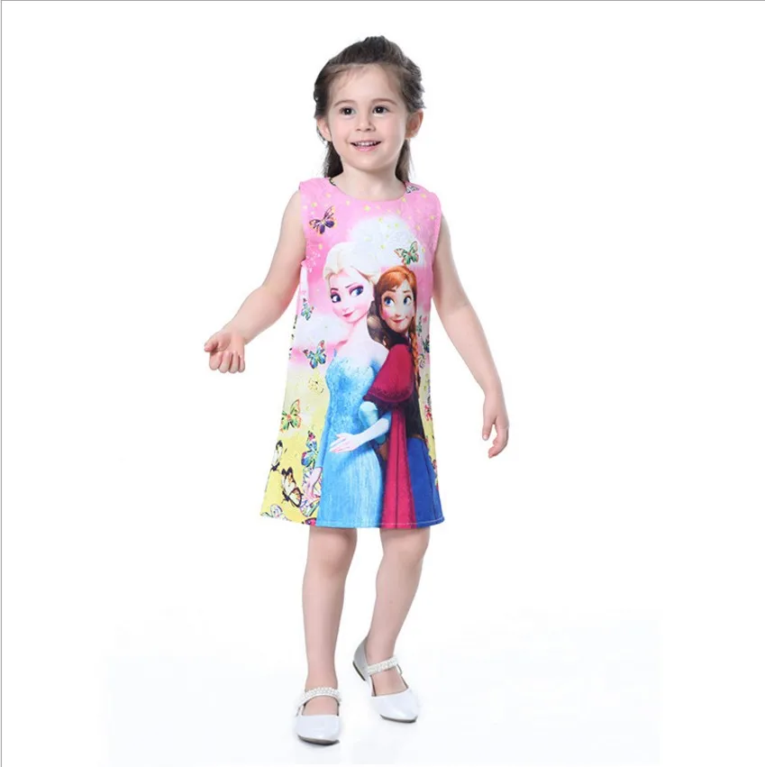 

2019 New design soft cotton for little girl sleeveless baby girl party dress gored skirt wholesale boutique children clothing, Floral