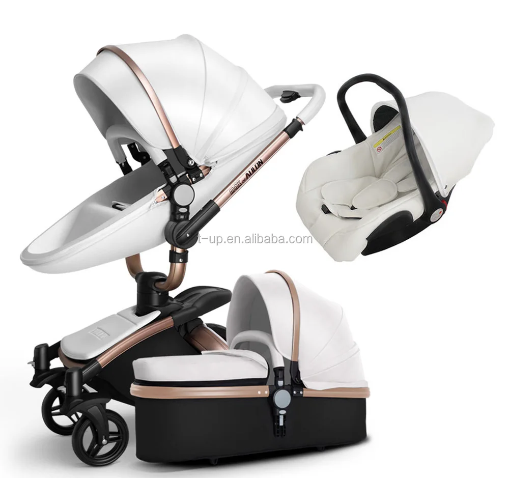 

2020 Most Popular PU leather Material Baby Pram and Baby Stroller New Type, Brown;black;white and pink colors