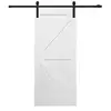 Rustic Style Arrow Interior Solid Wooden Sliding Barn Door With Steel Hardware Set