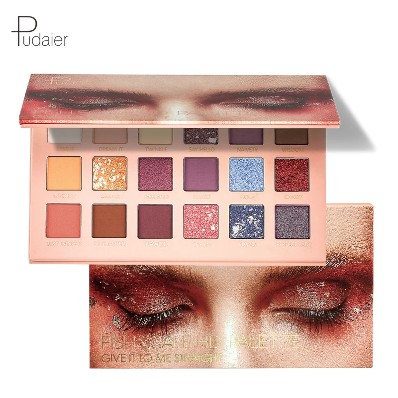 

Pudaier Eyeshadow Palette - Matte Shimmer 18 Colors - Highly Pigmented - Professional Warm Natural Cosmetic Eye Shadows